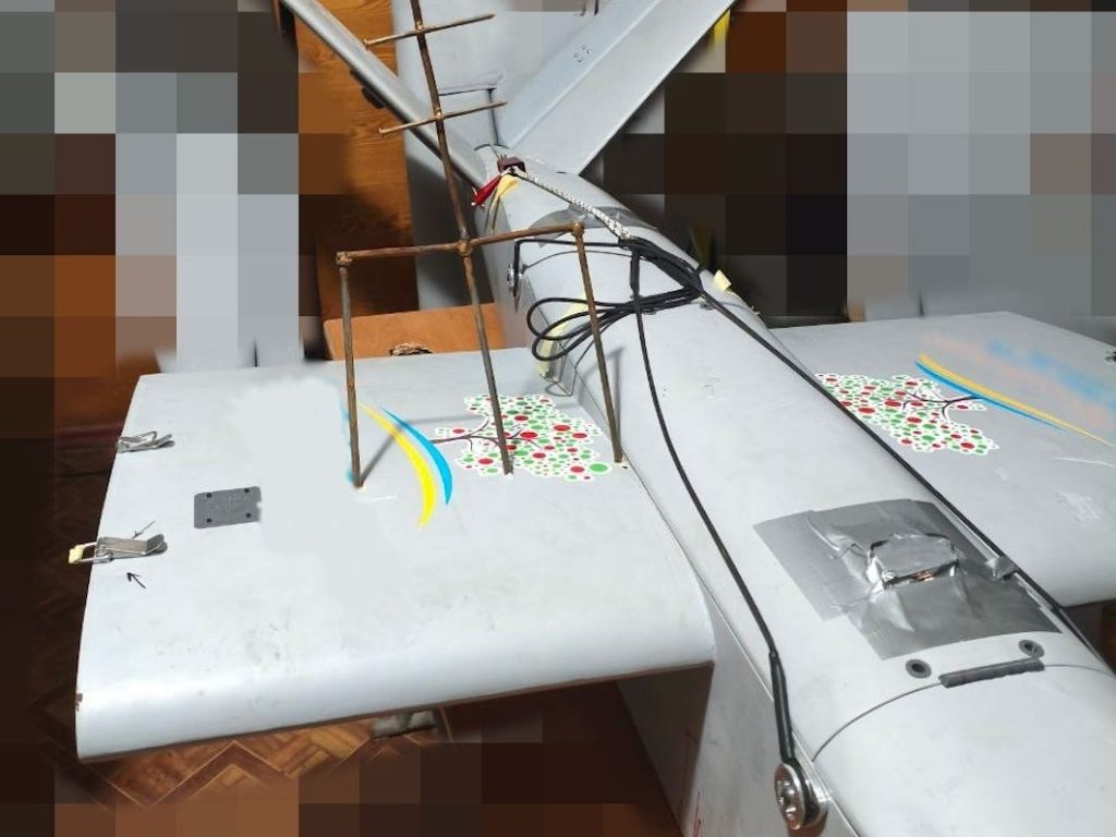 Ukrainian Bomber Drone Returns Impaled by Trident